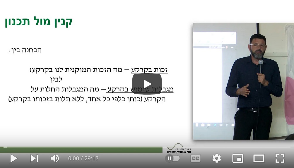 תיקון 116 לחוק התכנון והבניה - סוגיות ומשמעויות (וידאו) / חגי שבתאי, עו״ד