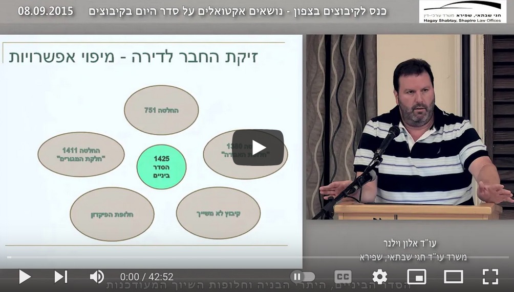 הסדר הביניים, היתרי הבניה וחלופות השיוך המעודכנות (וידאו) / אלון וילנר, עו״ד